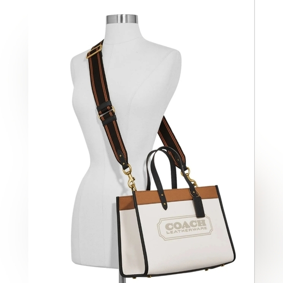 Coach Field Tote 30 Colorblock Black Tan Cream Tote Hand Shoulder Bag Fall Unise - Picture 2 of 15